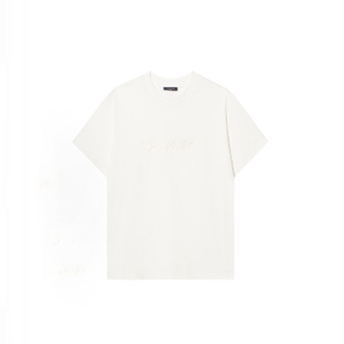 lv louis vuitton signature script embroidery t-shirt